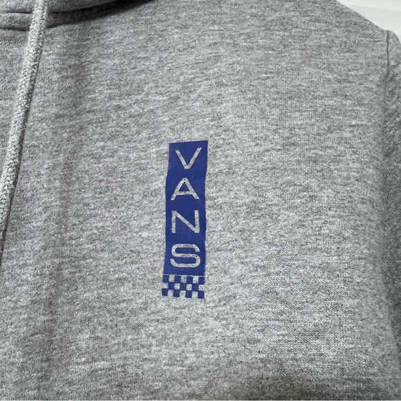 VANS Women’s Girls Heather Gray Cropped Hoodie Sweatshirt with Blue Logo Size XL - Picture 3 of 8